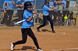 girls softball batting