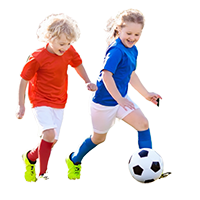 toddlers playing soccer
